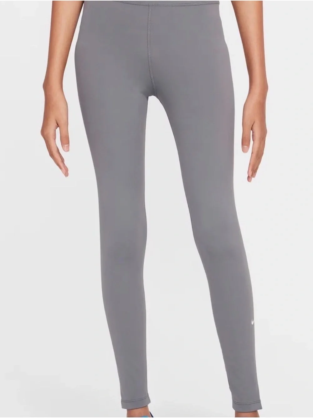 Nike Dri-Fit Grey Girls Jeggings - Slim Performance Fit Size Medium